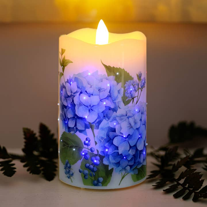 Hydrangea Fiber Optic Flameless Candle - 5-in - Temp-tations - Mellow Monkey