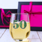 50th Birthday Jeweled Stemless Wine Glass - Mellow Monkey