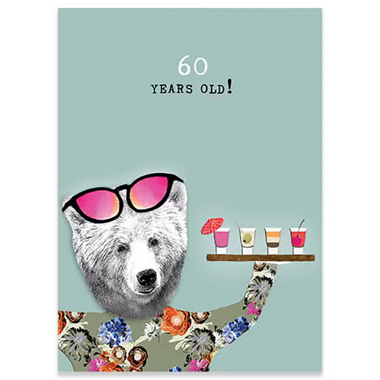 60 Years Old! - Birthday Greeting Card - Mellow Monkey