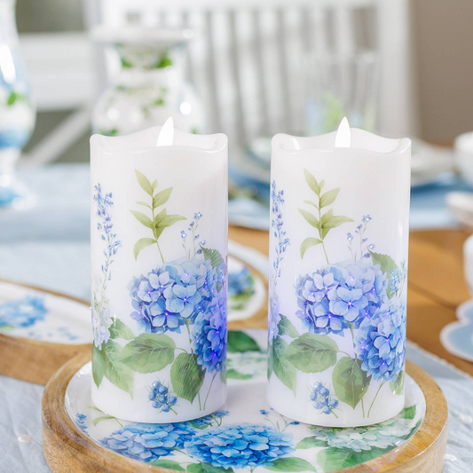 Hydrangea Fiber Optic Flameless Candle - 5-in - Temp-tations