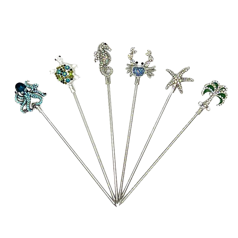 The Beach Collection Cocktail Picks - Set of 6 - Mellow Monkey