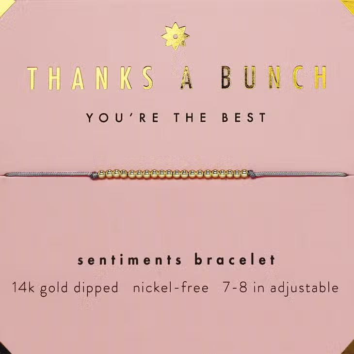Thanks A Bunch! - Gold Sentiments Bracelet - Mellow Monkey