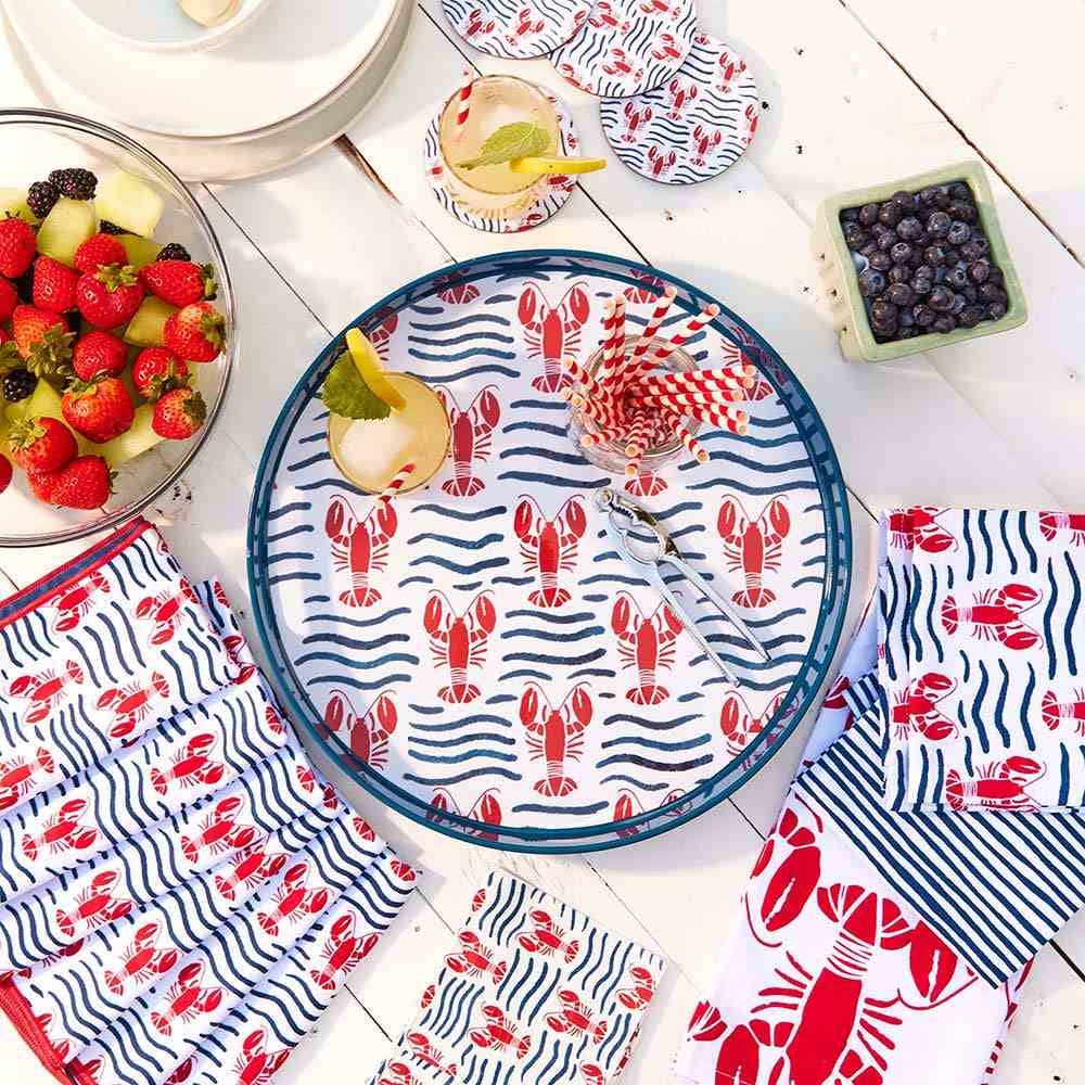 Lobster Waves - Kitchen Towels - Set of 3 - Mellow Monkey