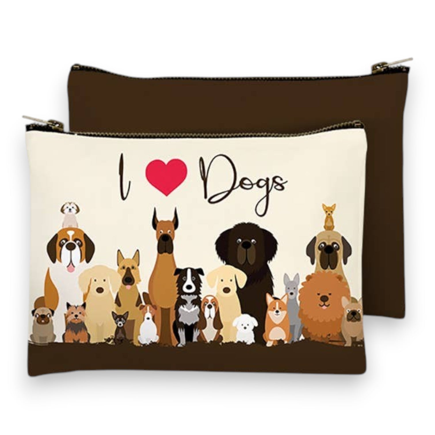 I Heart Dogs - Zippered Pouch - Mellow Monkey