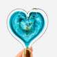 Small Birthstone Glass Heart Ornament - 3-in