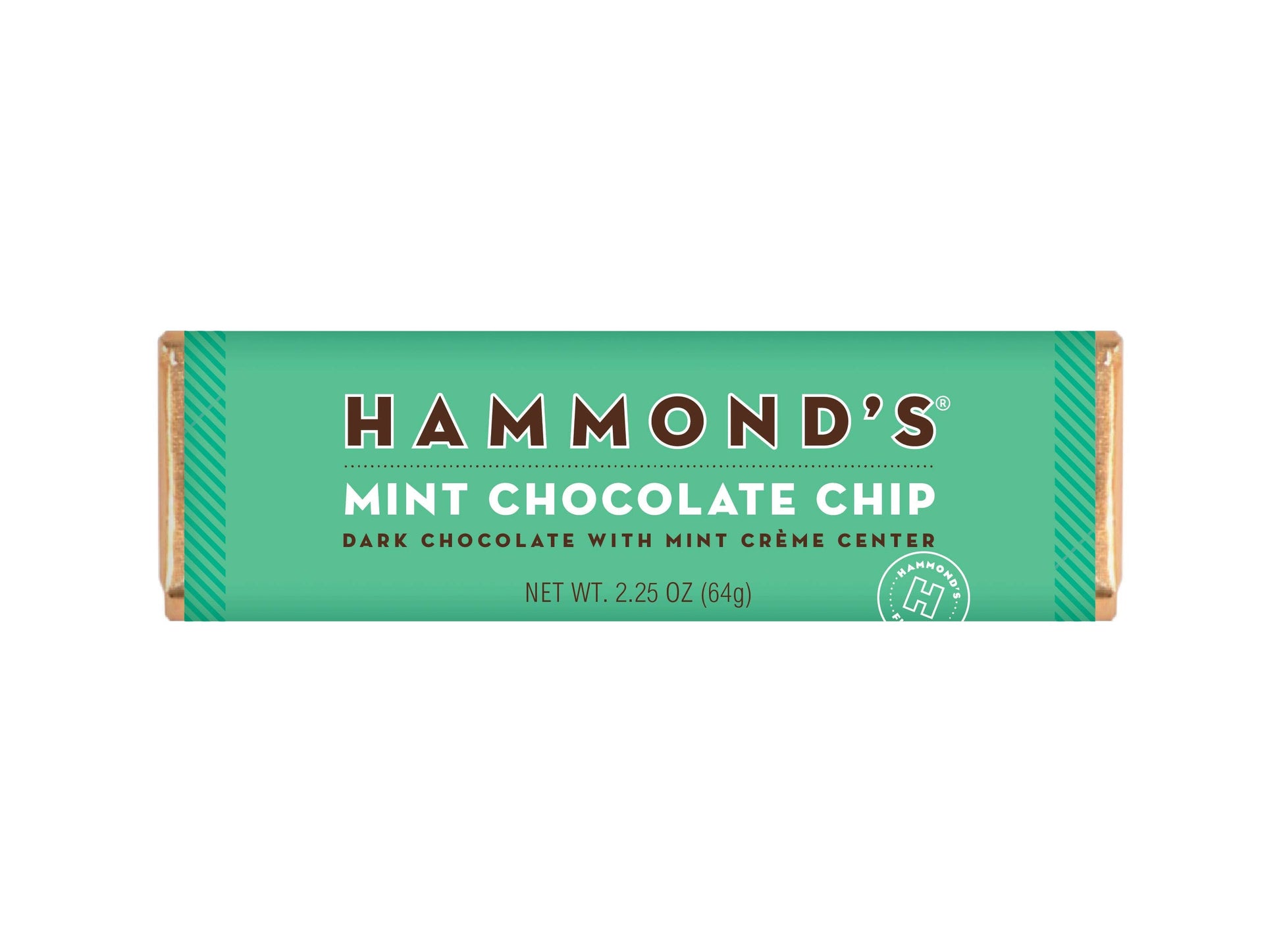 Candy Bar Mint Chocolate Chip - Dark Chocolate with Mint Creme Center 2.25-oz - Mellow Monkey