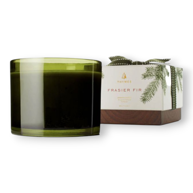 Thymes Frasier Fir 3-Wick Candle - Green - 17-oz - Mellow Monkey