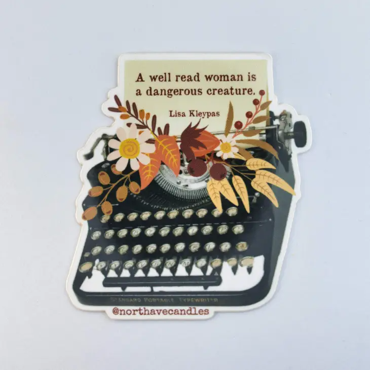 Floral Typewriter Decal - Lisa Kleypas Quote - Mellow Monkey