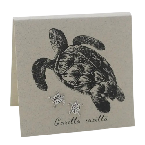 Silver Sea Turtle Stud Earrings - Mellow Monkey