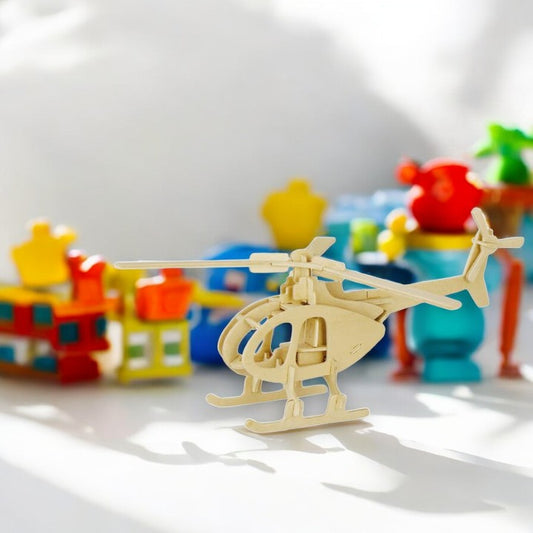 Helicopter: 3D Wooden Puzzle - Mellow Monkey