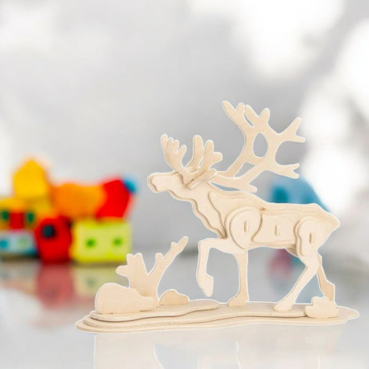 Reindeer: 3D Wooden Puzzle - Mellow Monkey