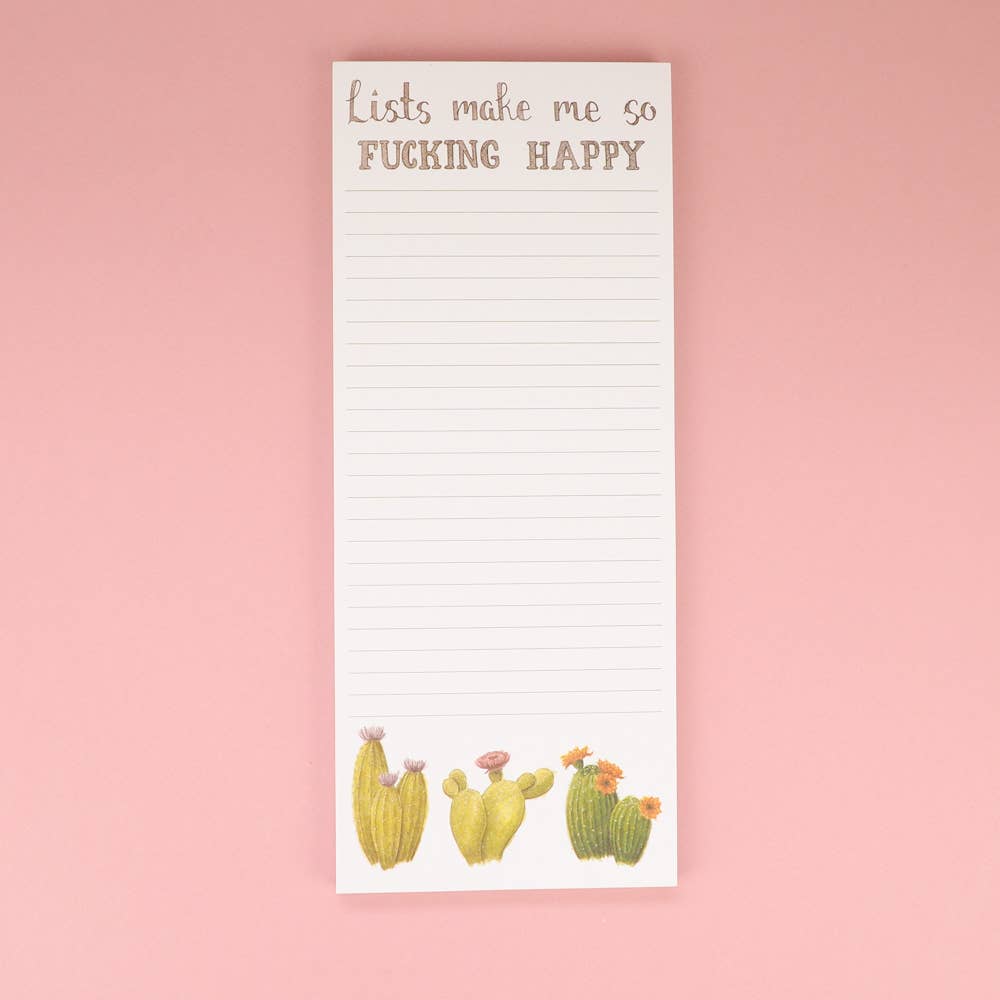 Lists Make Me So Fucking Happy Notepad - Mellow Monkey