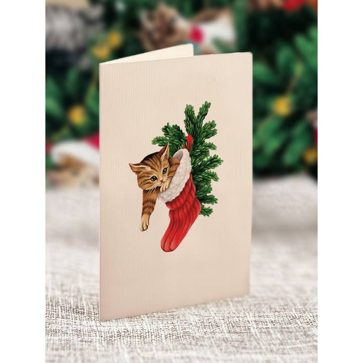 FreshCut Mini Meow-y Christmas Pop-Up Bouquet & Greeting Card - Mellow Monkey