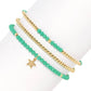 Petite Turquoise Crystal Stretch Bead Bracelets - Set 3