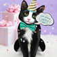 Tuxedo Cat - Freshcut Pop-Up Pet Greeting Card - Mellow Monkey