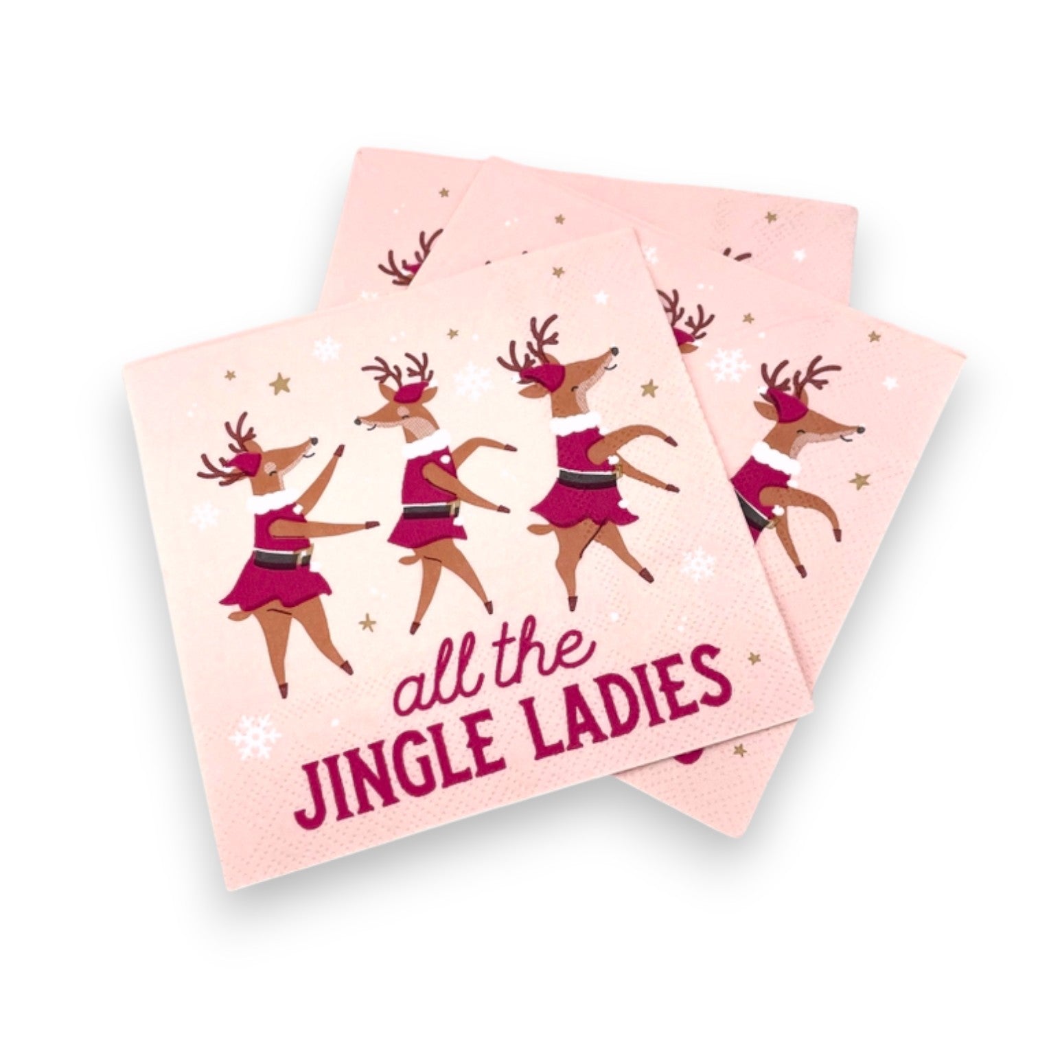 All The Jingle Ladies - Humorous Christmas Cocktail Beverage Napkins - 20 Count - Mellow Monkey