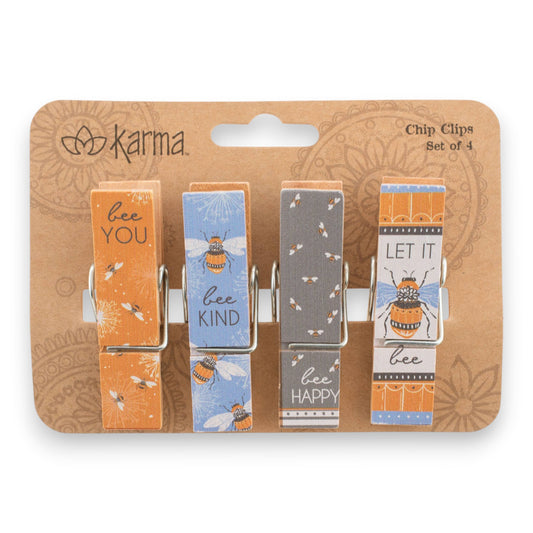 Bees - Chip Clips- Set of 4 - Mellow Monkey