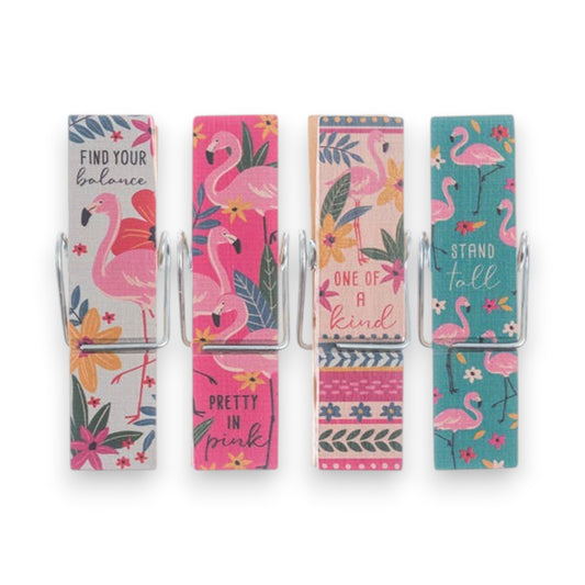 Pink Flamingo - Chip Clips - Set of 4 - Mellow Monkey