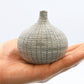 Tiny Congo - Handcrafted Porcelain Bud Vase - White with Black Grid Lines - 2.5 x 2.5 x 2.6 in - Mellow Monkey