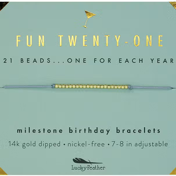 Fun Twenty-One - Gold Sentiments Bracelet - Mellow Monkey