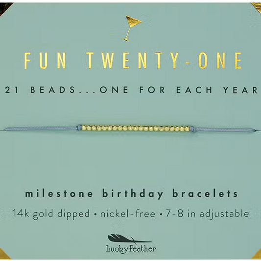 Fun Twenty-One - Gold Sentiments Bracelet - Mellow Monkey