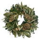 Eucalyptus Winter Wreath With Gold Accent Pine Cones - 18-in