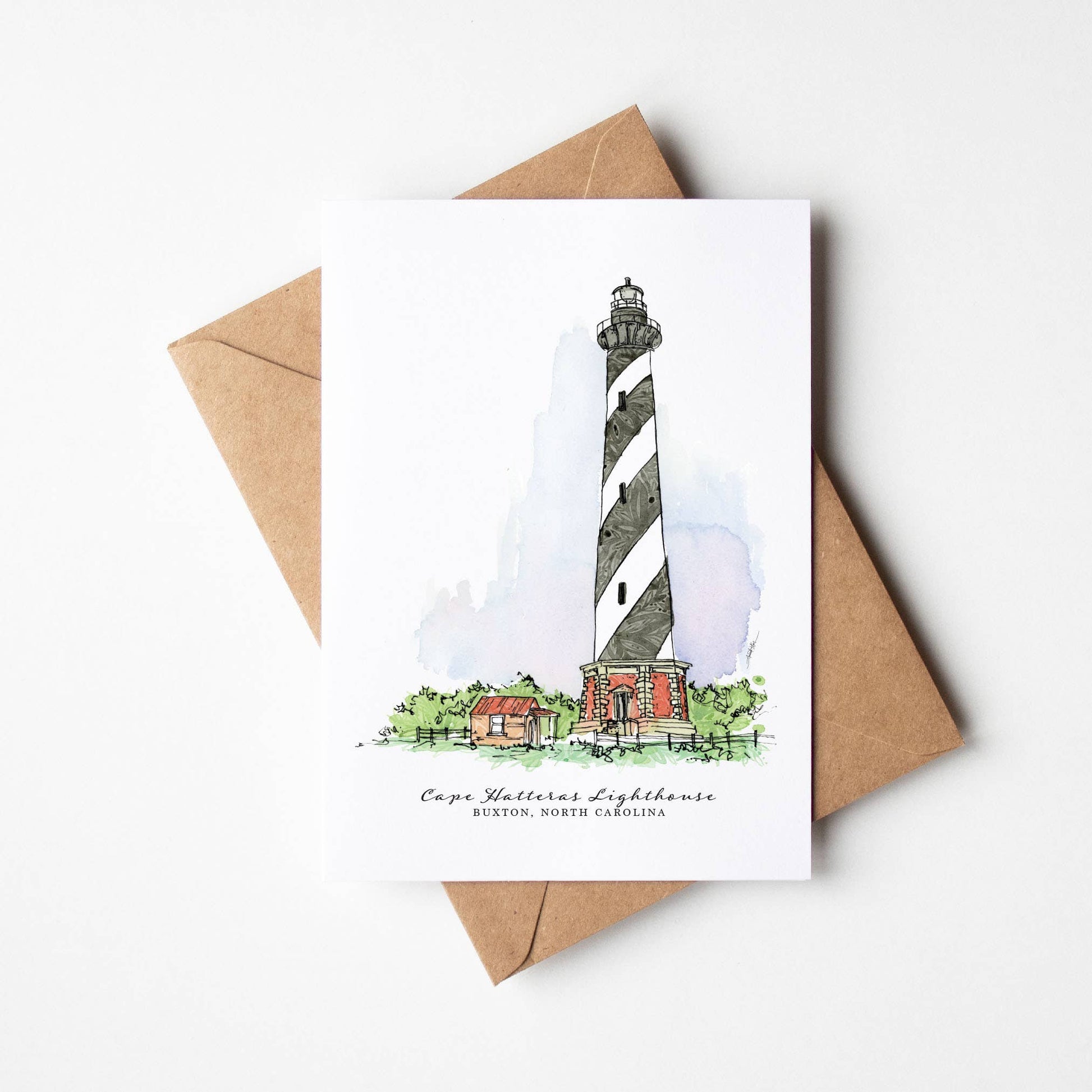 Cape Hatteras Lighthouse Single Notecard-NC Coast Collection - Mellow Monkey