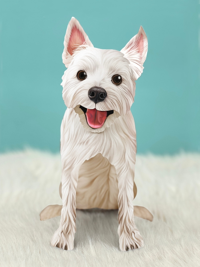 Westie - Freshcut Pop-Up Pet Greeting Cards - Mellow Monkey