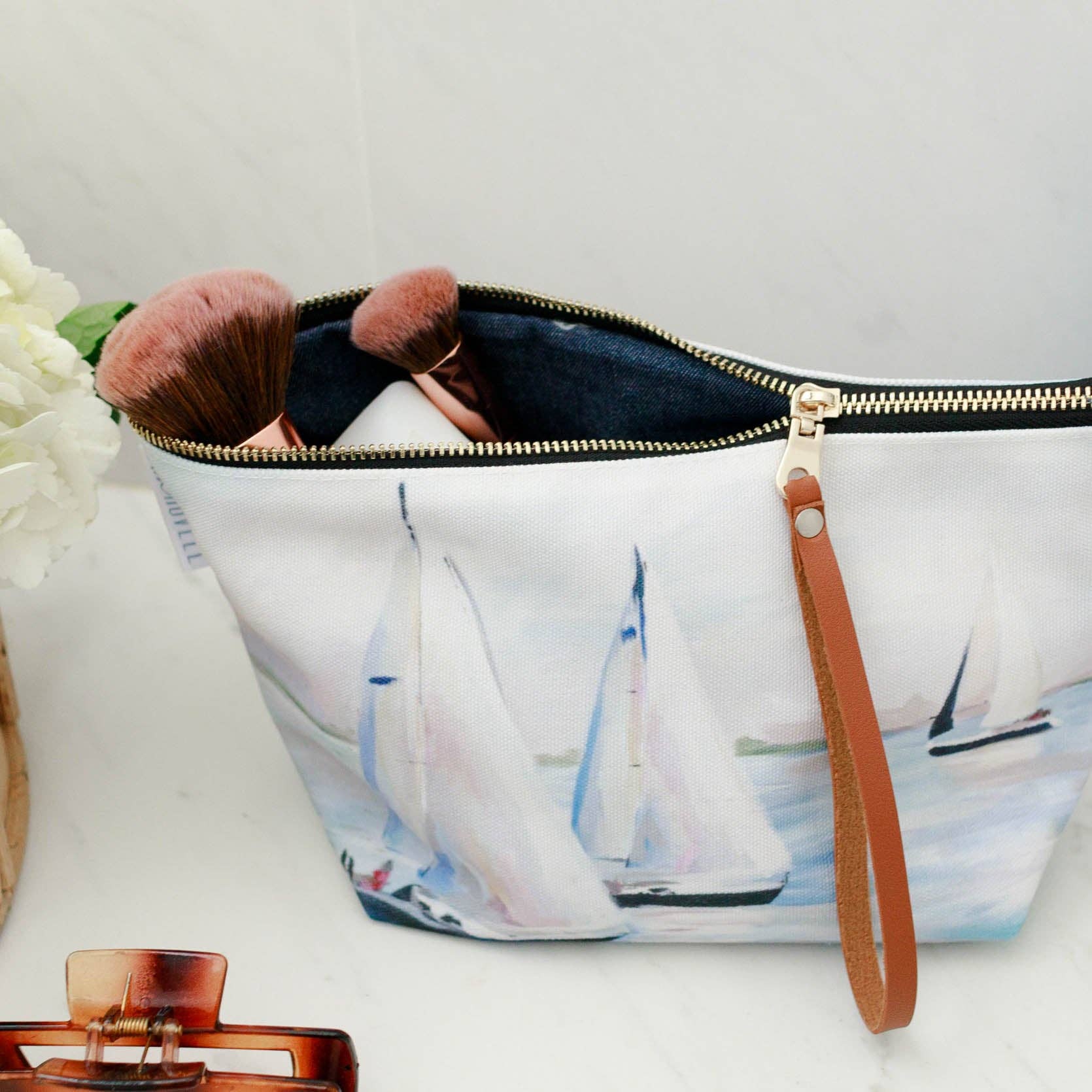 South River Sails Toiletry Bag  - Kim Hovell Art - Mellow Monkey