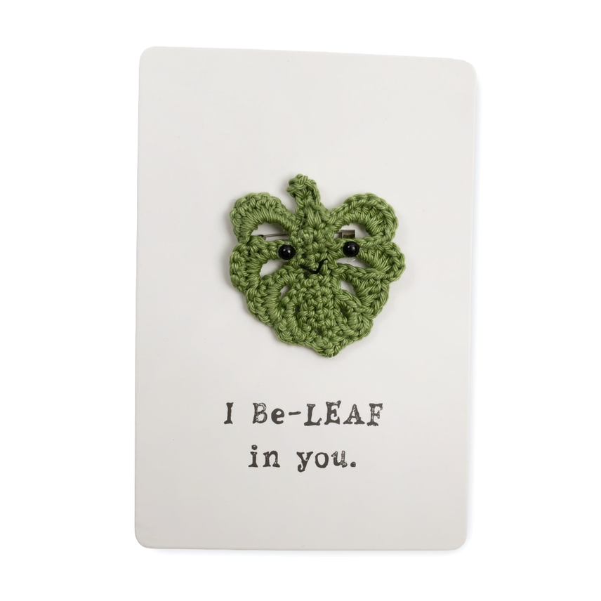 Handmade Crochet Pin Card - Mellow Monkey