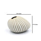 Mini Pebble - Handcrafted Porcelain Bud Vase - White with Taupe Stripes - 3.4 x 2.6 x 2.4 in - Mellow Monkey