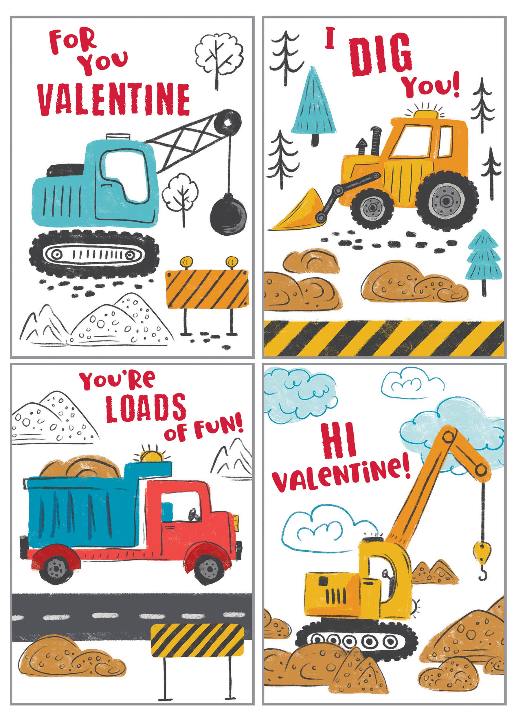 Kids Valentine Pack - Construction Time - Mellow Monkey