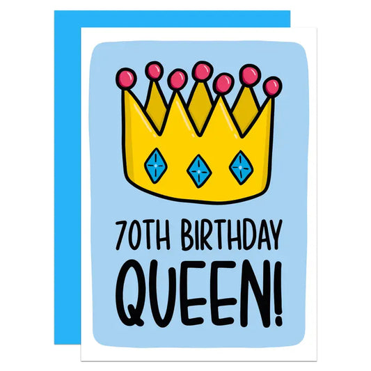 70th Birthday Queen! - Greeting Card - Mellow Monkey