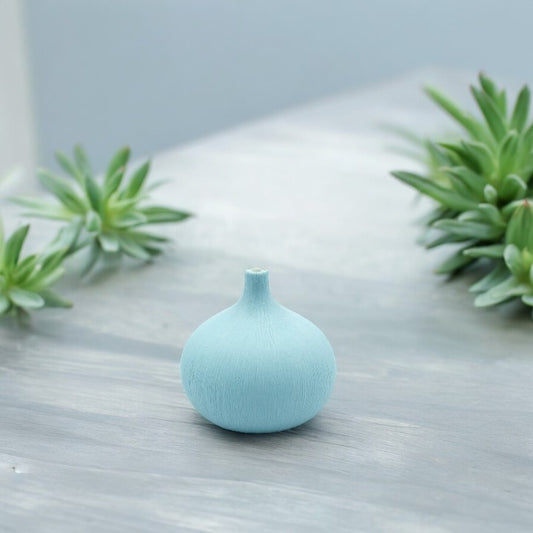 Congo Tiny Porcelain Bud Vase - Sky Blue - 2.5" x 2.5" - Mellow Monkey