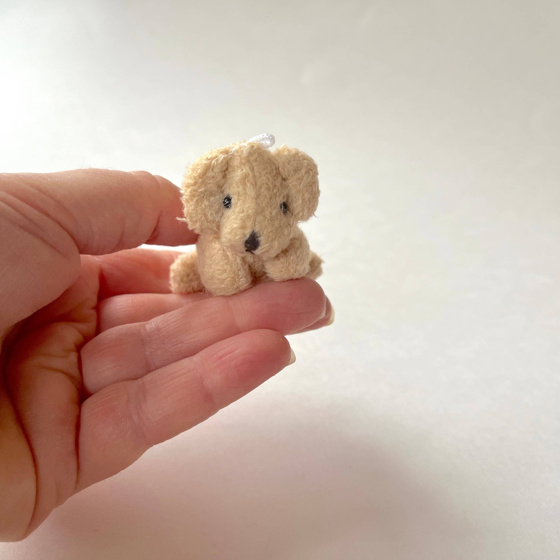 Mini Plush Puppy Dog - Beige - Backpack Charm - 2-in - Mellow Monkey