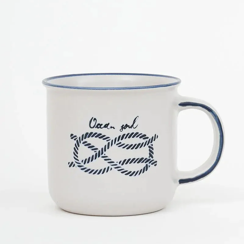 Nautical Sailor's Knot Ceramic Mug - White - Mellow Monkey