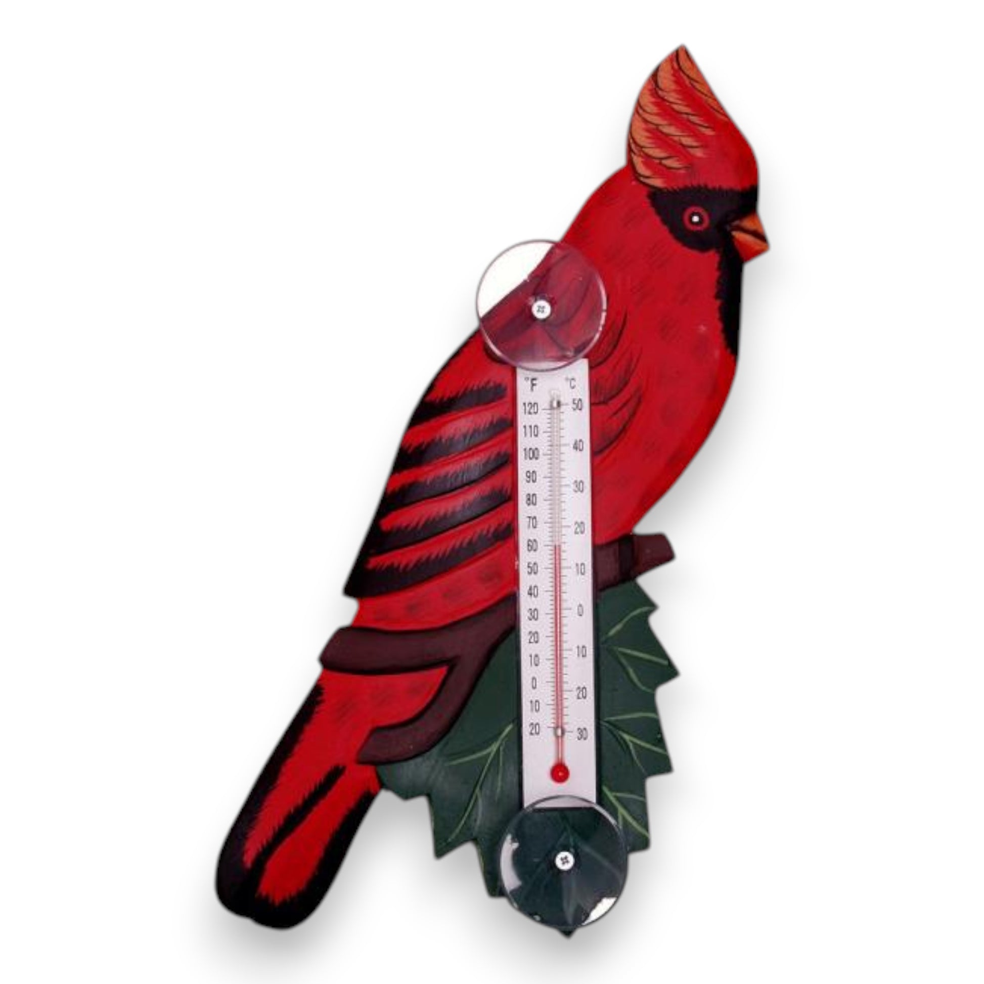 Cardinal on Branch Window Thermometer - Mellow Monkey