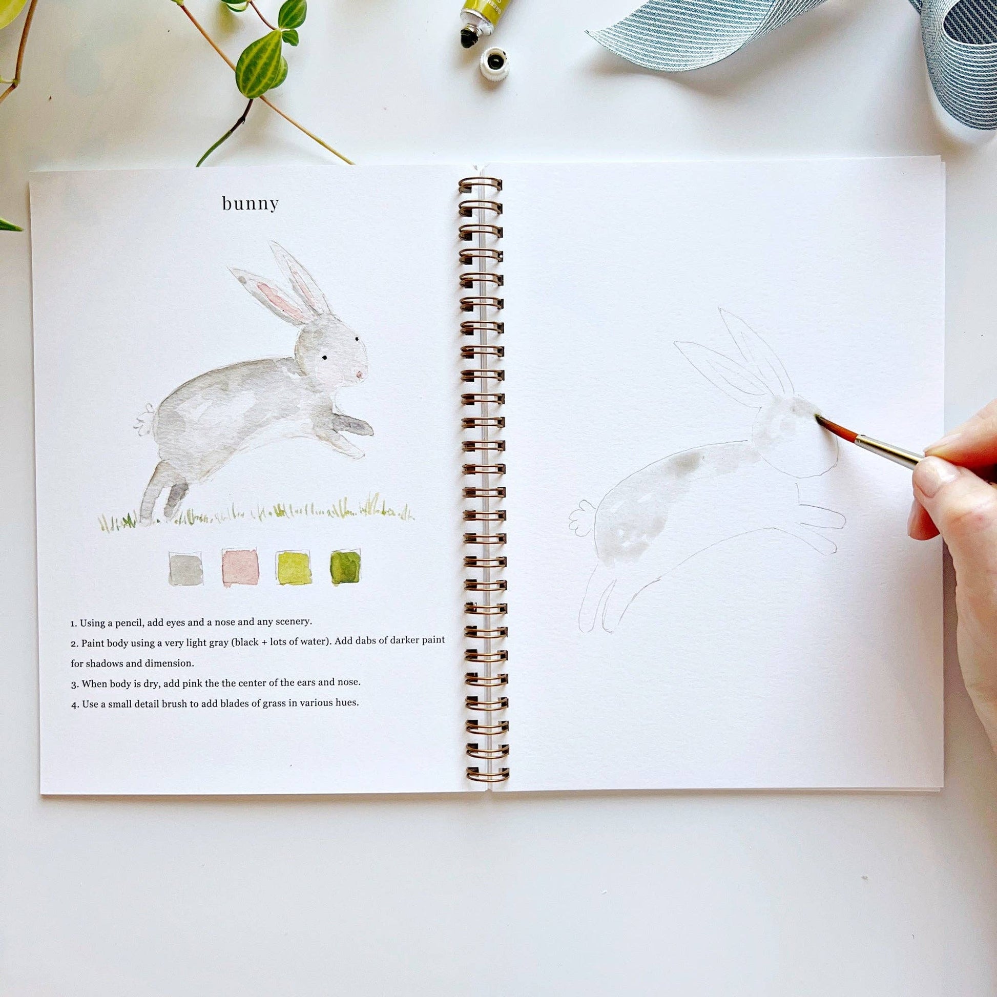 Animals - Watercolor Workbook with Water Color Paint Set and Brush - Mellow Monkey