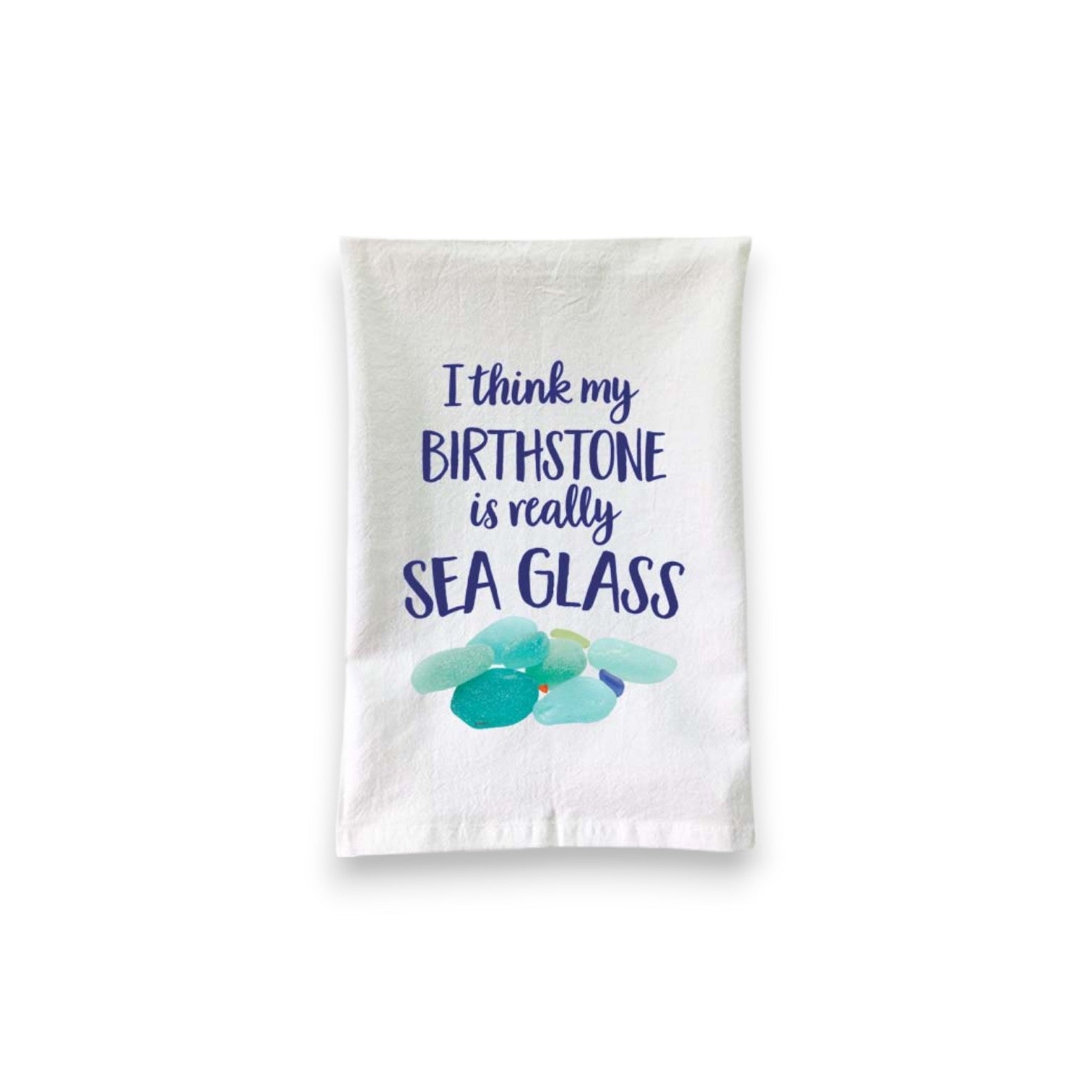 Sea Glass Birthstone Flour Sack Towel - Mellow Monkey