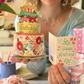 Freshcut Paper Mini Blooming BIrthday Cake Pop-Up Greeting Card - Mellow Monkey