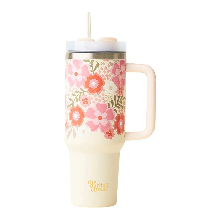 Pink Orange Beyond Blooms - Take Me Everywhere 40-oz. Tumbler - Mellow Monkey