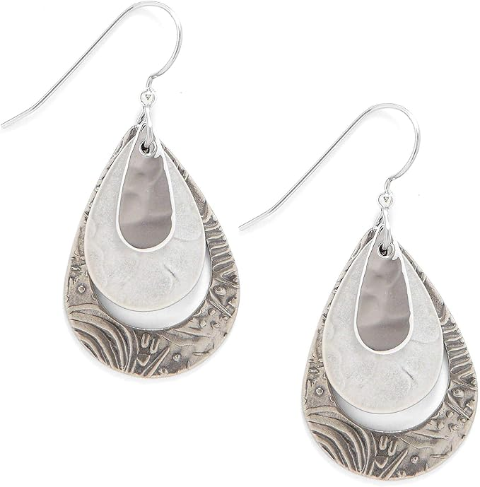 Silver Forest Three Tiers With Open Space Earrings  NE-0501 - Mellow Monkey