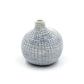 Mini Omo - Handcrafted Porcelain Bud Vase -White with Blue Grid Pattern - 2.7 x 2 x 2.8 in - Mellow Monkey