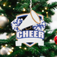 BLUE Cheer Shield Personalized Ornament - Mellow Monkey