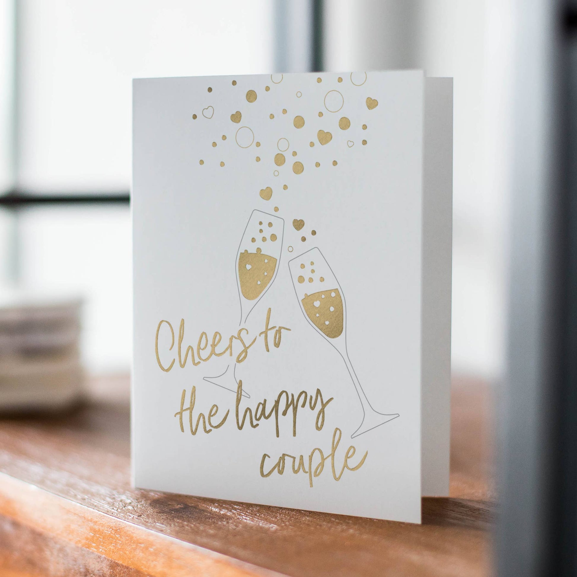 Cheers to the Happy Couple - Gold Foil Wedding Card - Mellow Monkey