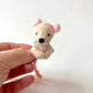 Miniature Plush Mouse - Beige - 2-in - Mellow Monkey
