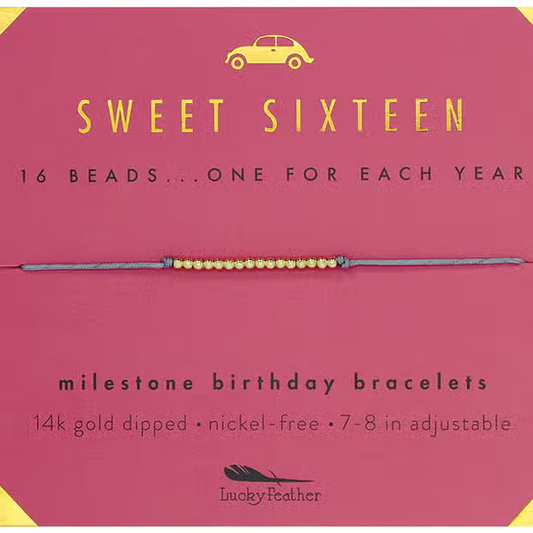 Sweet Sixteen - Gold Sentiments Bracelet - Mellow Monkey