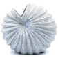 White with Blue Stripes Palm Mini Porcelain Bud Vase - 8.25"W x 8"H - Mellow Monkey