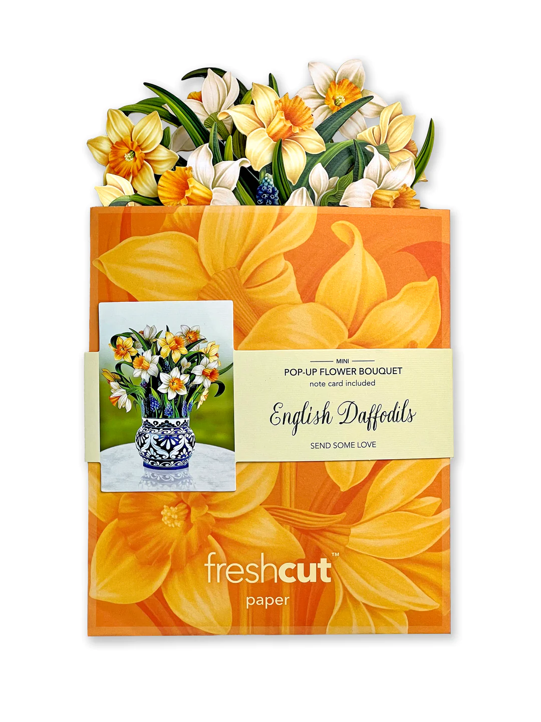 Freshcut English Daffodils Pop-Up Greeting Card - Mellow Monkey