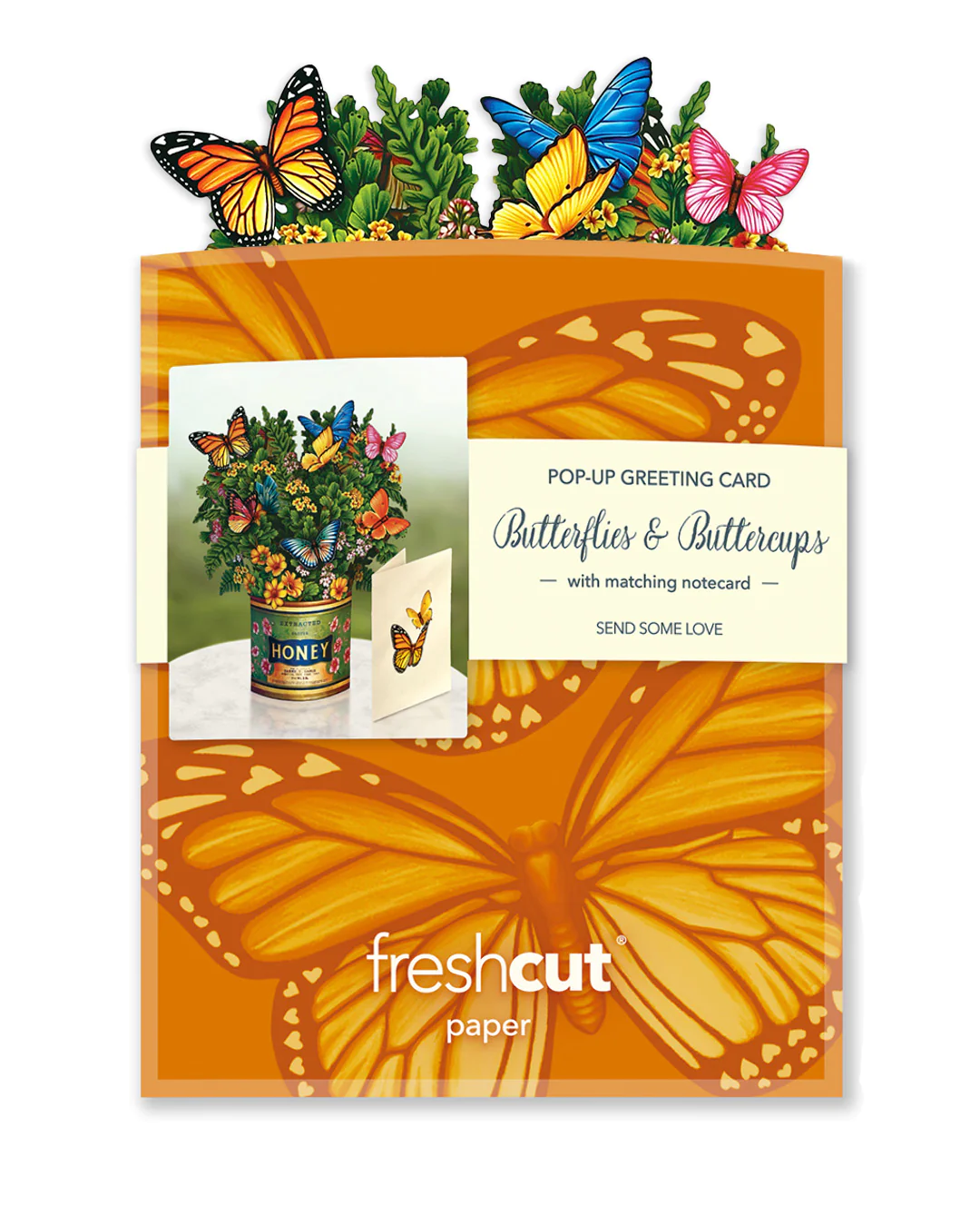 Freshcut Mini Butterflies and Buttercups Pop-Up Greeting Card - Mellow Monkey